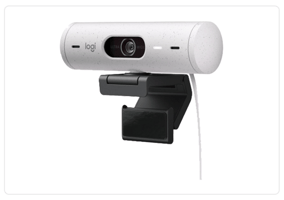 The Logitech Brio 500 in off-white