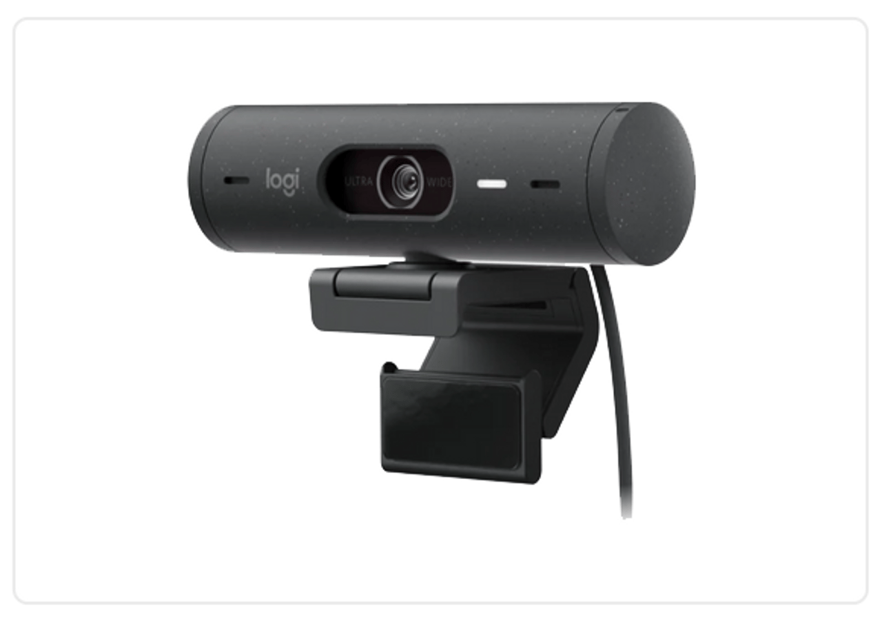 The Logitech Brio 500 in graphite